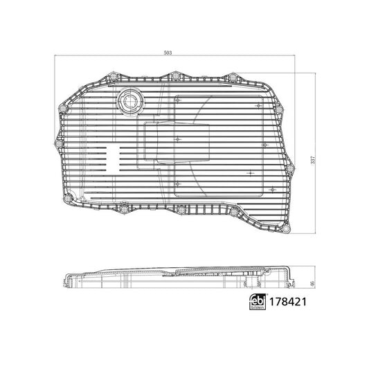 Febi Bilstein | Oil Pan for automatic transmission, with integrated filter, drain plug and screws